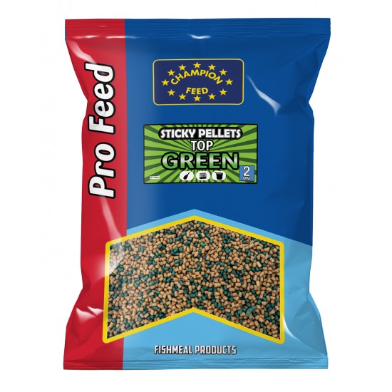 Pelete Champion Feed - Sticky Pellets Top Green 2mm 650g